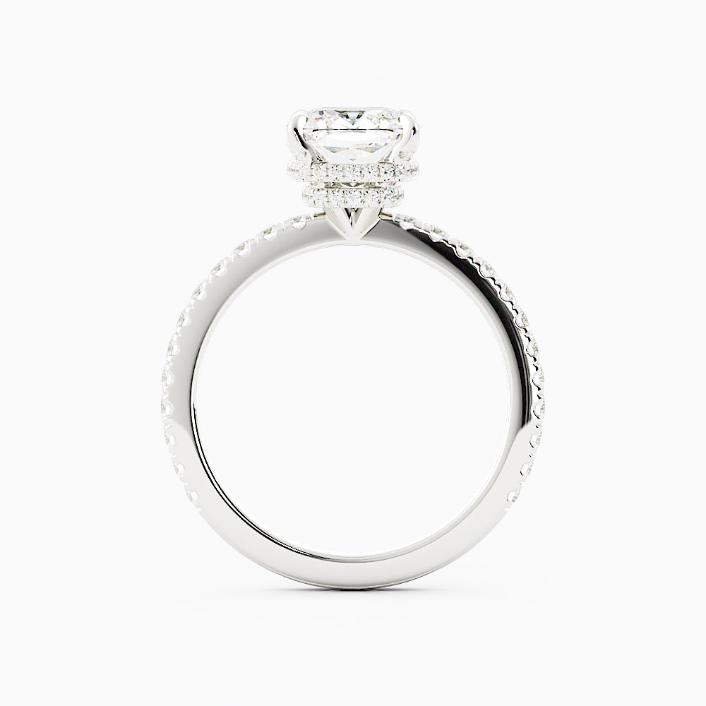 2.4 Carat Round Cut Moissanite Engagement Ring 14k White Gold