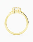 1.1 Carat Oval Cut Moissanite Engagement Ring 14k Yellow Gold