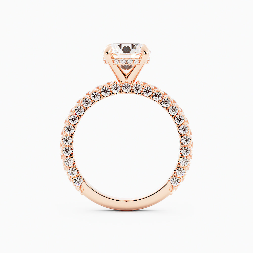 2.5 Carat Round Cut Diamond Engagement Ring 14k Rose Gold