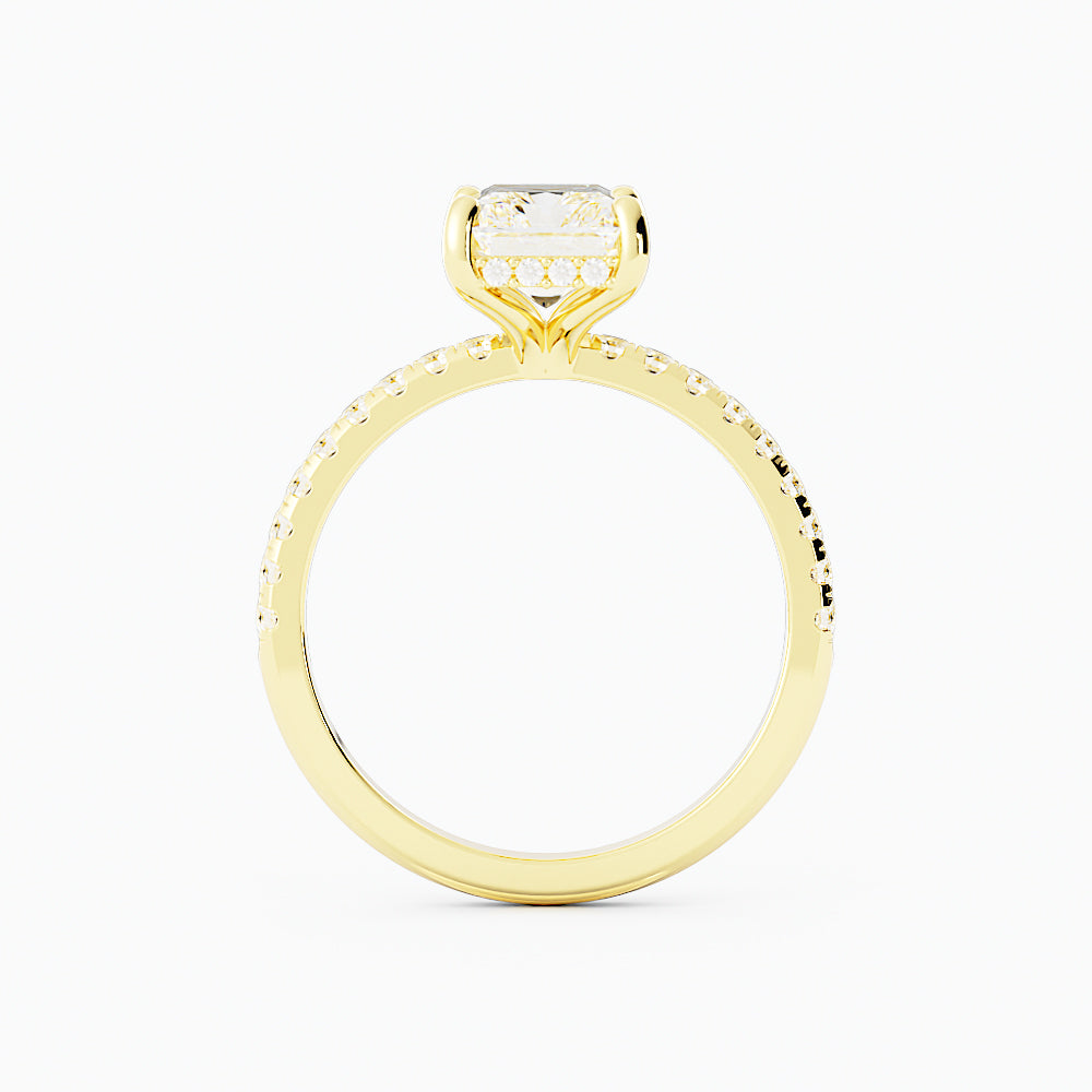 2.6 Carat Radiant Cut Diamond Engagement Ring 14k Yellow Gold