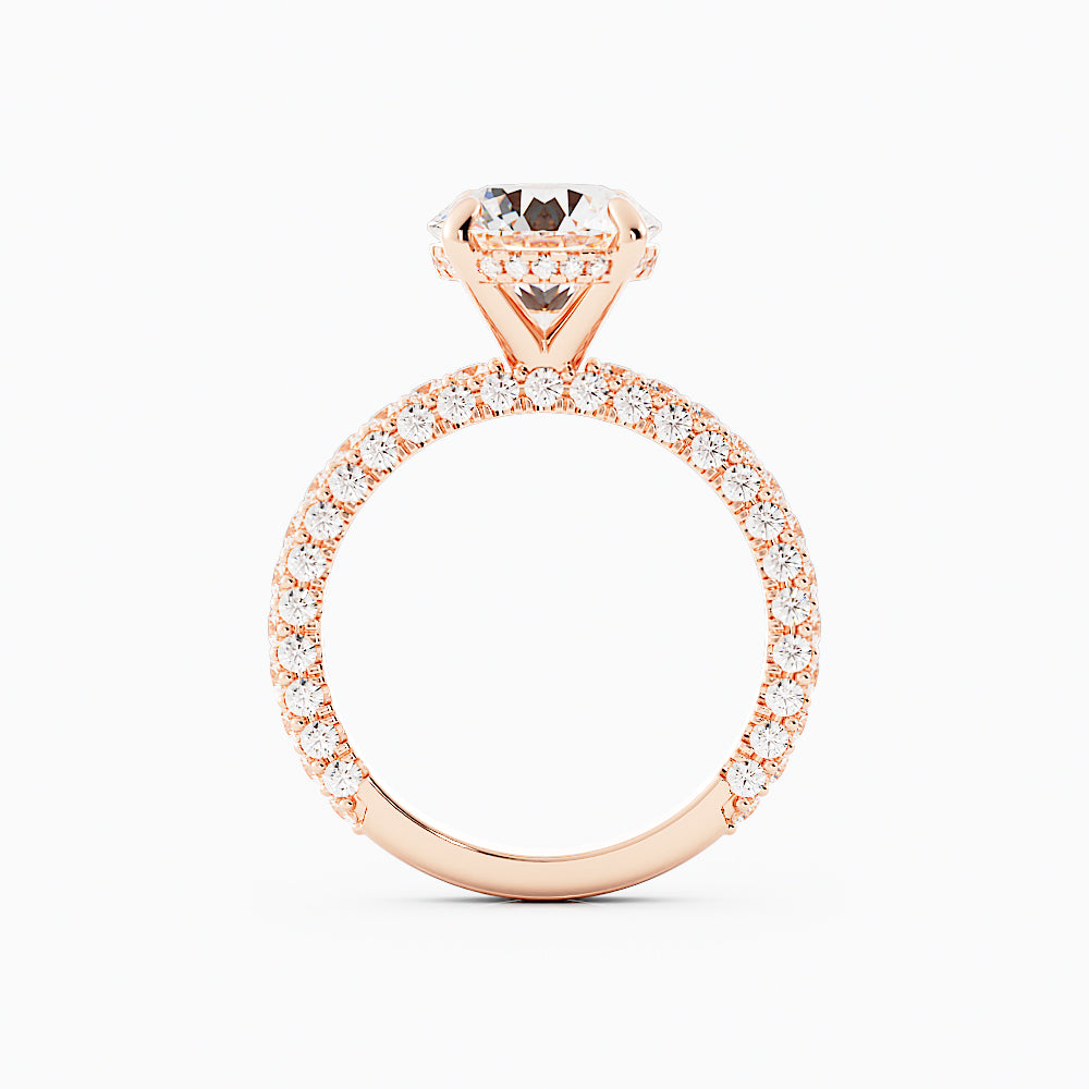 3.2 Carat Round Cut Diamond Engagement Ring 14k Rose Gold