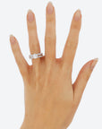 1.5 Carat Round Cut Moissanite Engagement Ring Set 14k White Gold