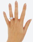 3.4 Carat Cushion Cut Moissanite w/ Halo Engagement Ring 14k Rose Gold