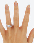 1.5 Carat Round Cut Diamond Engagement Ring Set 14k White Gold