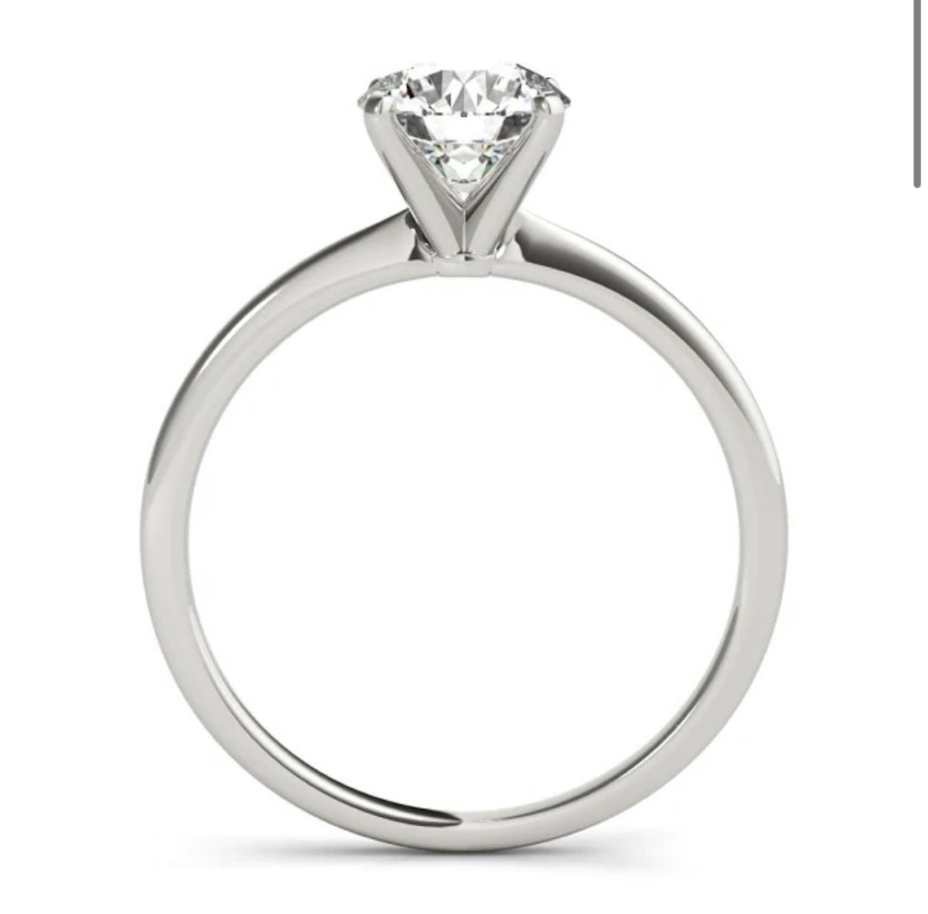 2 Carat Round Moissanite Solitaire Engagement Ring