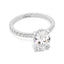 2.5 Carat 10x7mm Oval Moissanite Hidden Halo 10k White Gold Engagement Ring